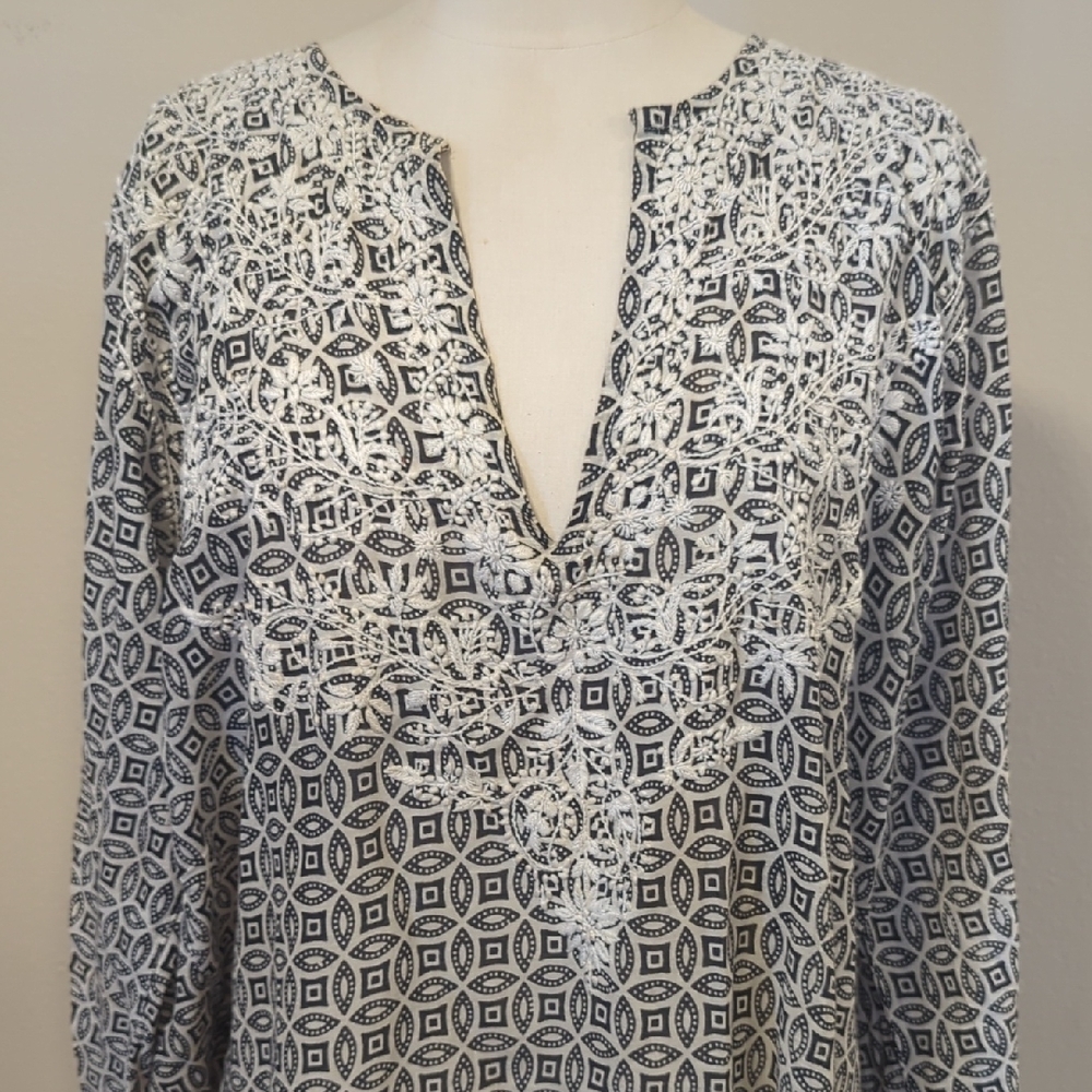 Cotton tunic Black/White